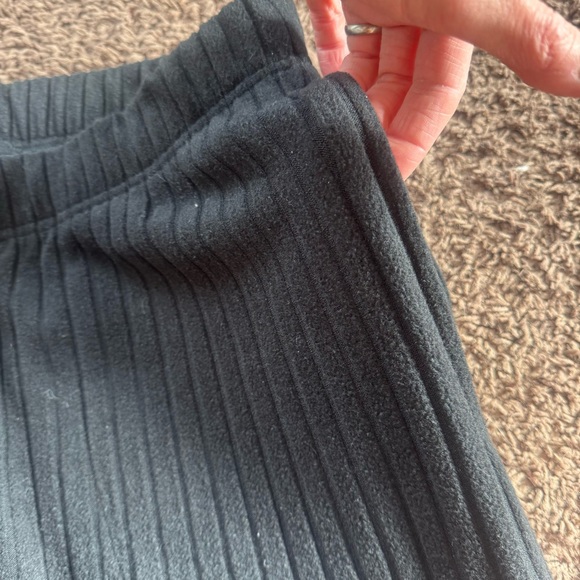 GAP Body Ribbed Wide Leg Pull On Pants Size XL 30 Inseam Mid Rise Pockets Black - Picture 10 of 11